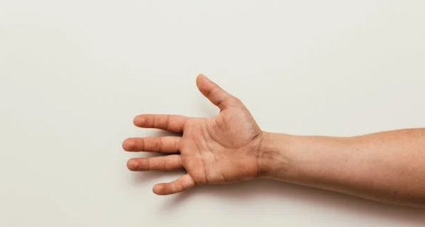 Outstretched hand showing palm and wrist