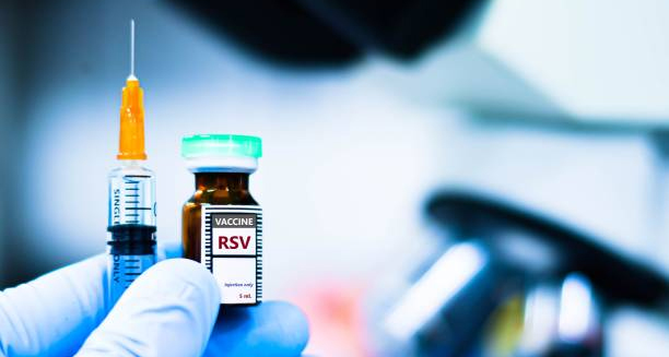 RSV vaccine vial and syringe used in bronchiolitis treatment preparation
