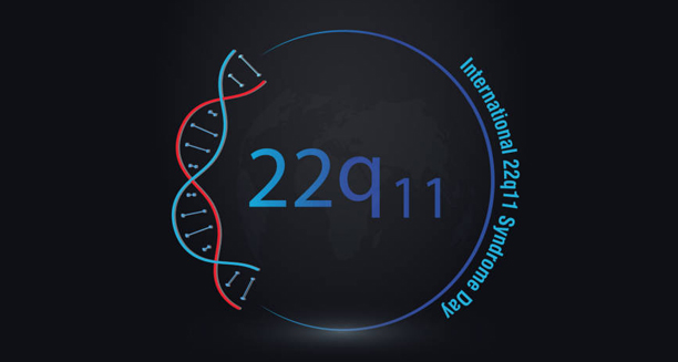Graphic of DNA strand with 22q11 deletion associated with DiGeorge syndrome