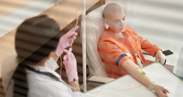 Cancer patient undergoing chemotherapy for chronic lymphocytic leukaemia