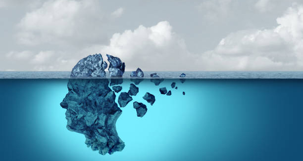 Illustration of a human head made of fragmented ice, symbolising cognitive and neurological decline from corticobasal degeneration.