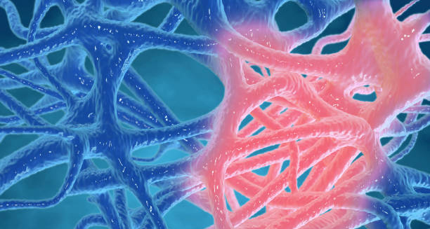 Abstract 3D rendering of nerve and cellular inflammation representing CMV symptoms