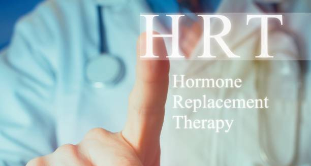 Doctor selecting HRT for treatment of early menopause