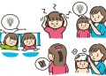 Illustration showing how head nits spread through contact, sharing beds, and hair inspection