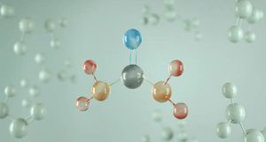 3D rendering of molecular structure representing genetic mutation linked to ichthyosis