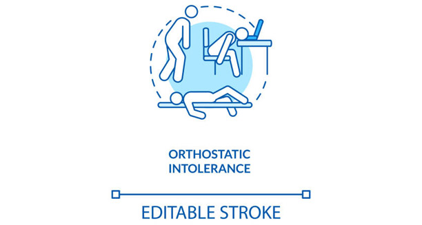 Icon illustration of orthostatic intolerance as a complication of hypotension