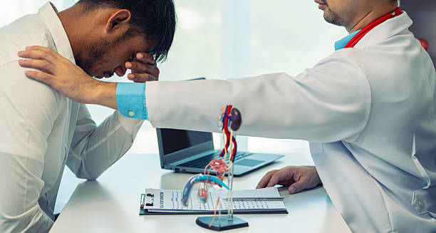 Doctor comforting patient during gastritis diagnosis discussion