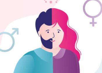 Illustration representing gender dysphoria diagnostic identity split