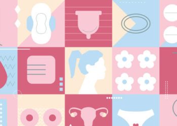 Icons related to menstrual health and diagnosis of heavy periods